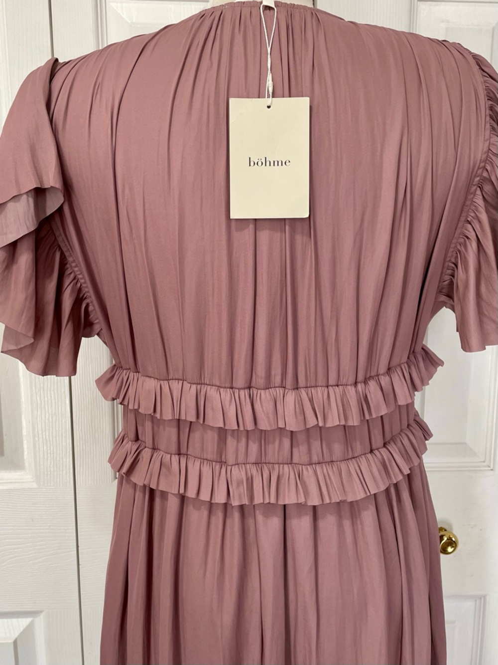 NWT bohme Dusty Rose Tiered Ruffle Maxi Dress - Picture 4 of 9